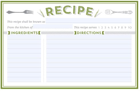 word recipe template for mac